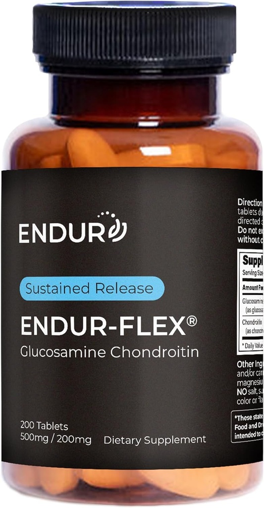 ENDUR- FLEX, Glucosamin Chondroitin Jouring Support For Helping Preserve Your Active Mobility, Gluten Free, 500mg / 200mg (200 Tablets)
