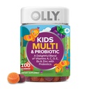OLLY Kids Multivitamin & Probiotic Gummy, Dukungan Digetical, Vitamin A, D, C, E, B, Zinc, Supplemen Chewable, Berry Flavored, 50 Hari Pasokan - 100 Cacah