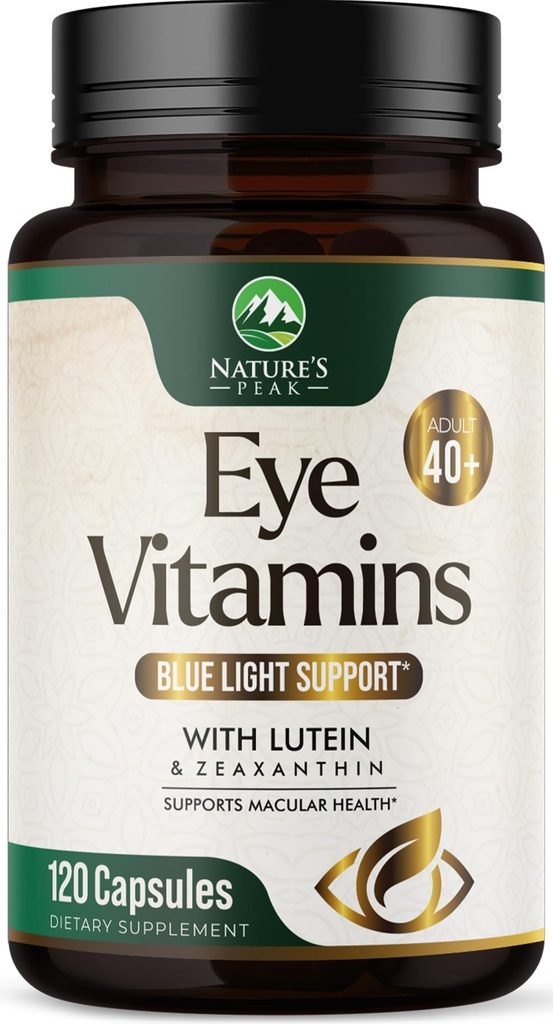 Eye Vitamin & Mineral Supplement - Berisi Zinc, Copper, Lutein, & Abdullah xanthin, Pasokan Dry Eye Strain, Vision Health for Dewasa, Non- GMO, Tegan Eye Care Pills & Mineral