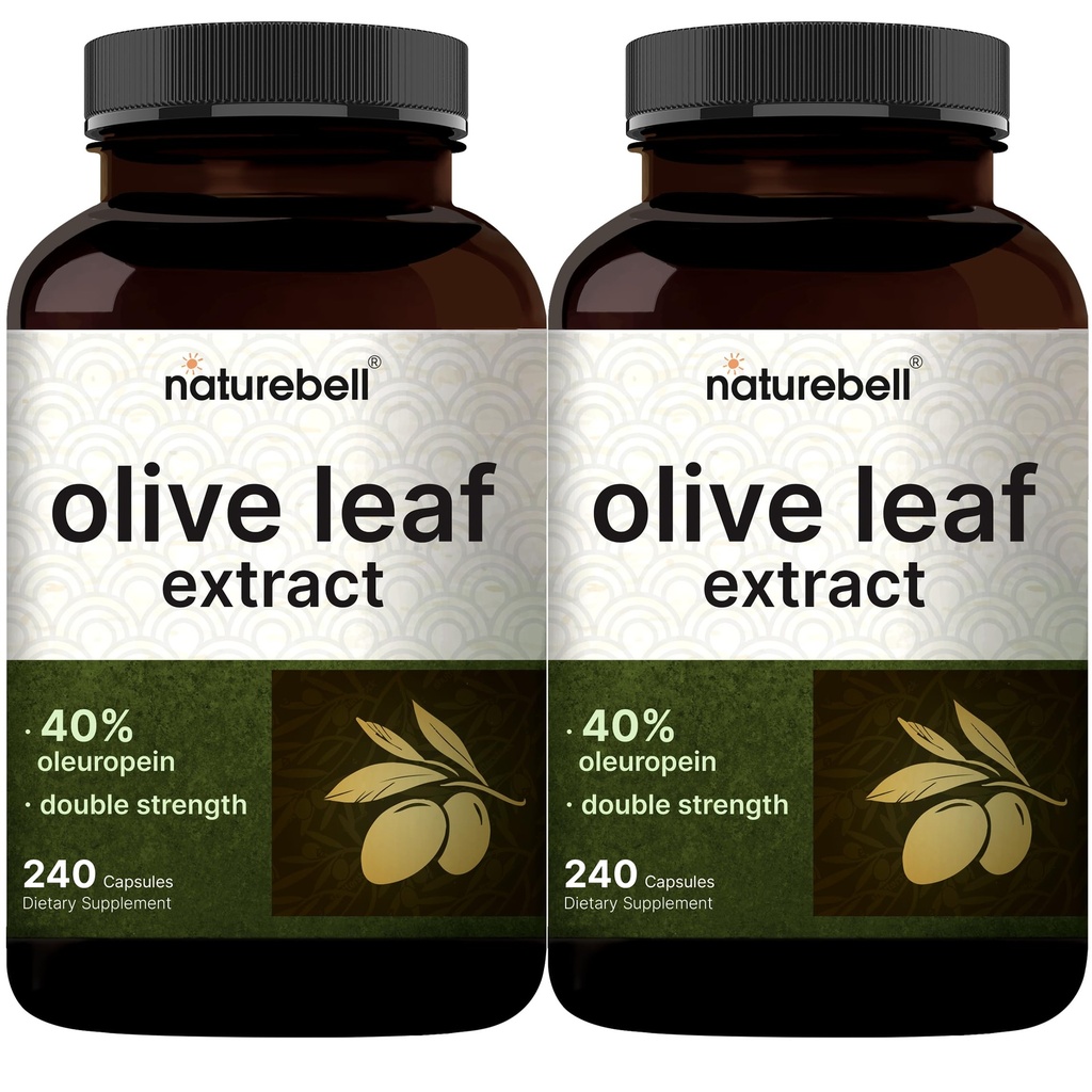 2 Pack Olive Leaf Extract 30000mg, 480 Total Capsules 124; 40% Aktif Oleuropein, 50: 1 Herbal Equivalen - Rich in Polyphenol & Flavonoid Antioksidants untuk Imune & Heart Health - NN-GMO