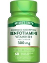 Nature 's Truth Benfotiamine 124; 300mg 124; 60 Count 124; Non-GMO dan Gluten Free Suplement = 124; Vitamin B1 Preissor