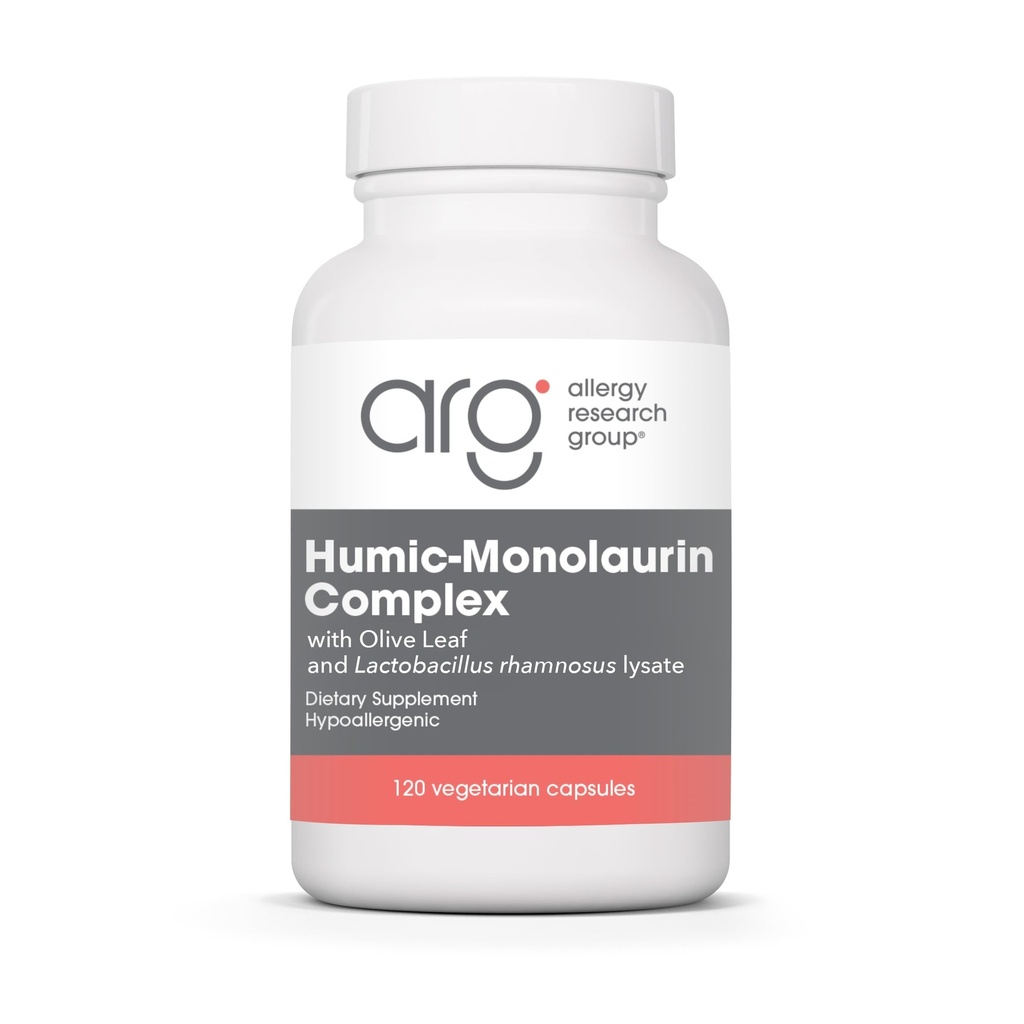 Kelompok Penelitian Alergi Humic- Kompleks Monolaurin - Dukungan Sistem Imune, Suplemen Acid Humic, dengan Zaitun Leaf, Kapsul Vegetarian - 120 Cacah