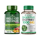 Whelesome Wellness Whole Food Multivitamin for Women - Natural Multi Vitamin, Minetars, Organic Extrates Digetical Enzymes 100MG Bundle