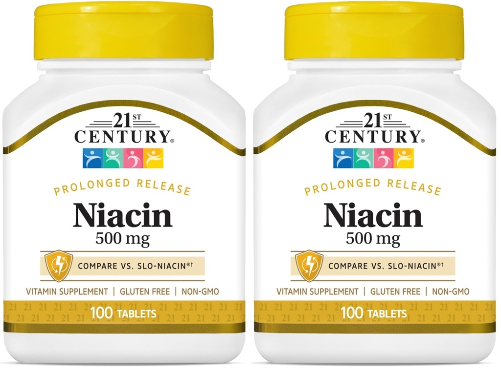 Abad ke-21 Niacin 500 mg Pelepasan Talet Terlama, 100 Cacah (27474) (Paket 2)