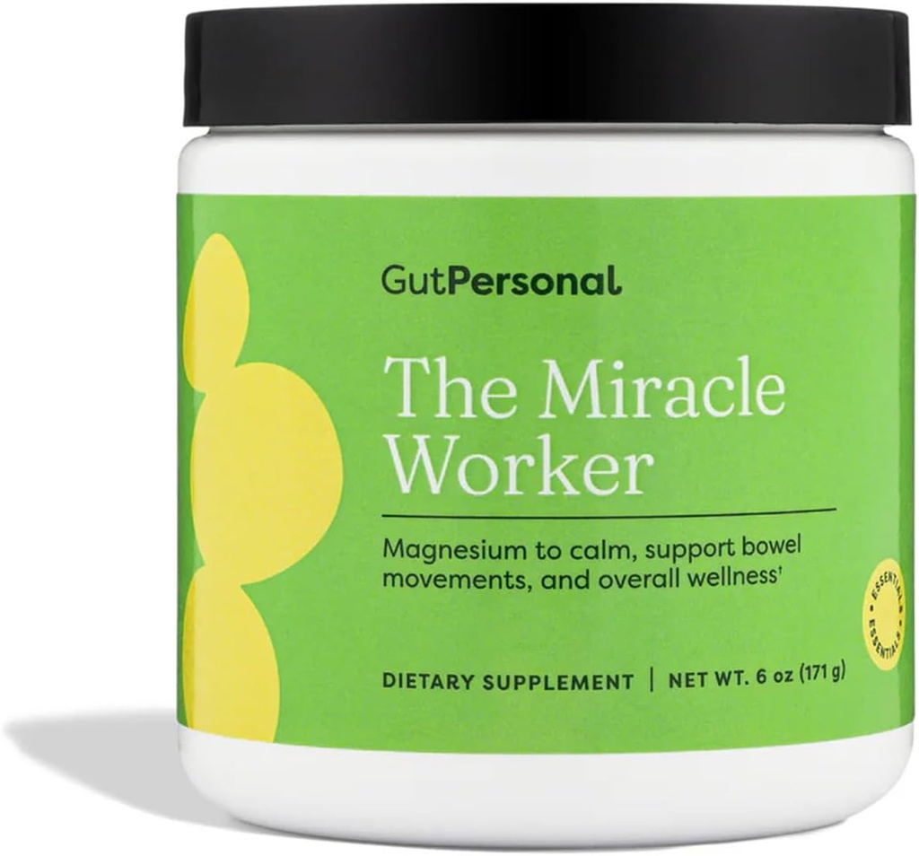 Miracle Worker Magnesium Glycinate Powder for Sleeder - Additired Magnesium Dots Supplement Helling Reduce Stress & Regularity While Easing Muscle Kramps with Strawberry Flavor - 30 Servis