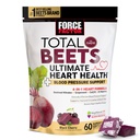 FORCE FacTOR Total Beets Ultimate Heart Health Chews for Blood Pressure Due, with Beetroot Powder, CoQ10, B Vitamin Extract for Blood Flow & Energy, Black Cherry, 60 Soft Chews