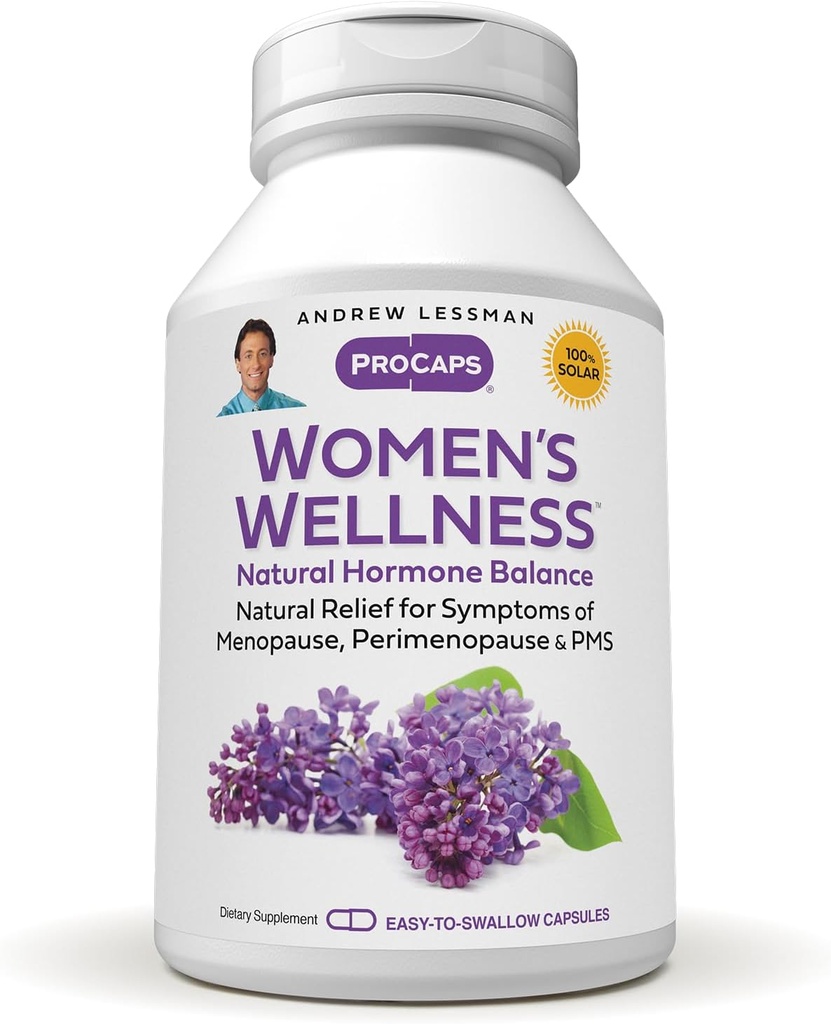 ANDREW LESSMAN 'S Wellness 60 Kapsul - Tentu Relieves PMS, Menopause dan Perimenopause Symptoms, dengan Soy Isoflavones, EGG, Cranberry, Brokoli dan More. Mudah untuk menelan Kapsul