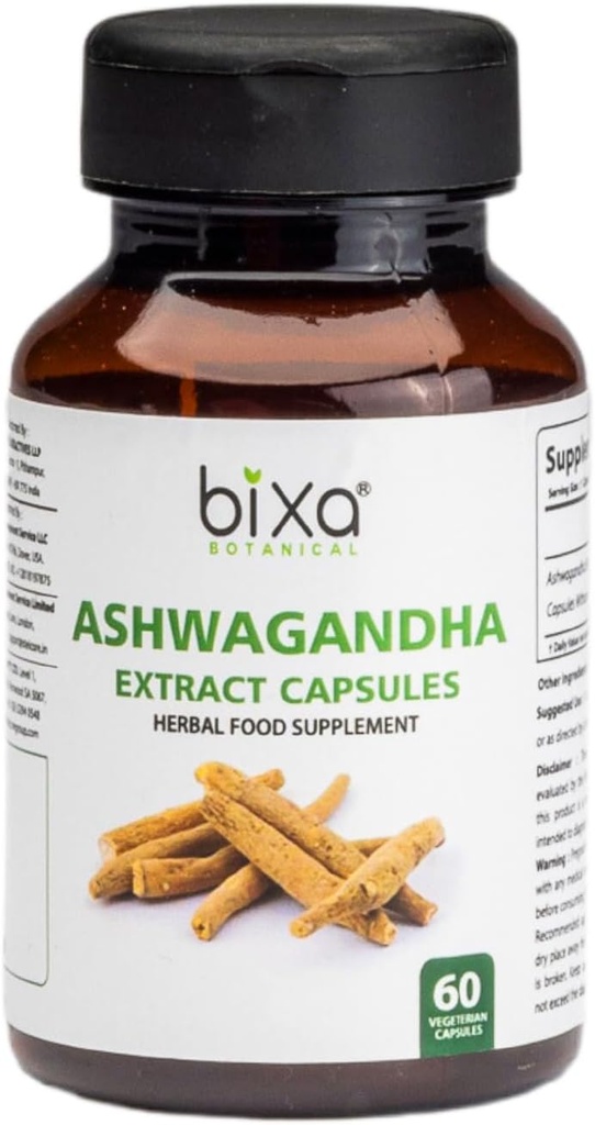 Bixa BOTANICAL Ashwagandha Extract (Wittania Somnifera Root) Agg124; India Ginseng-Best Regazer & Imunity Booster 124; Herbal Suplemen. (60 Cacah (Paket 1)))