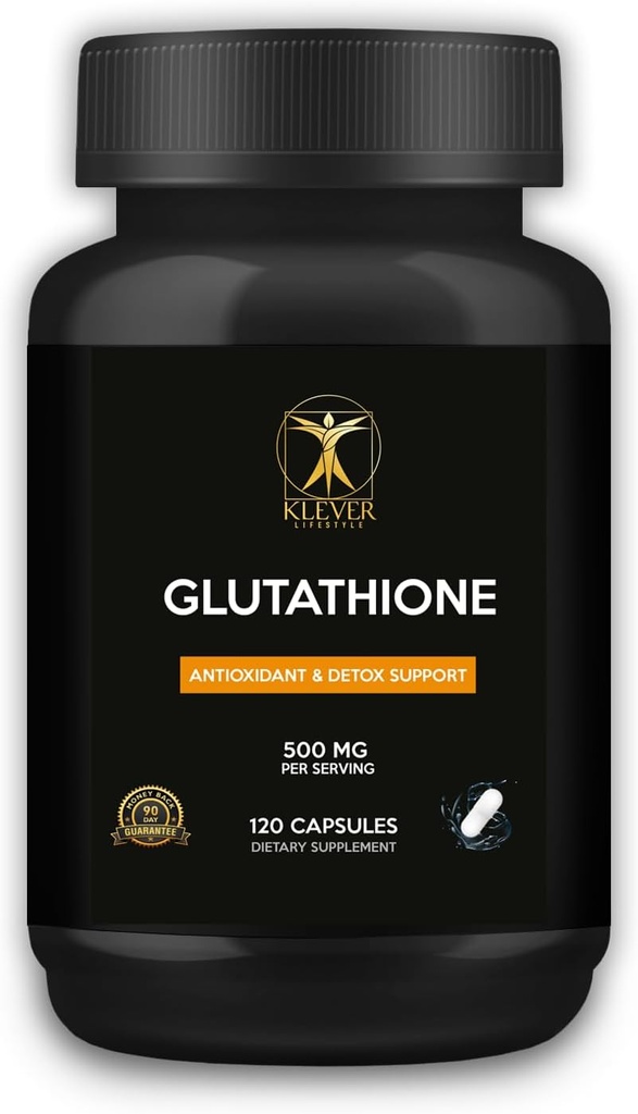 Klever Lifestyle 124; Glutathione = 124; Antioksidant Suplemen 124; Menyediakan Kesehatan Cellular, Detoksifikasi, Perbaikan Tissel, dan Fungsi Imune 124; 120 Capsules 124g per Serving