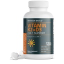Bronson Vitamin K2 D3 (MK7) Tambahan Non- GMO Formula Vitamin D3 5000IU (125 mcg K2 MK-7, Easy to Swallow D & K Complex, 120 Tablet