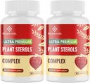 Prolesterol Suplemen Tanaman Sterns, Niasin, Red Yeast Rice, Bergamot, Omega -3 & Bawang - Advenced Absorpsi Formula - 180 Softgels