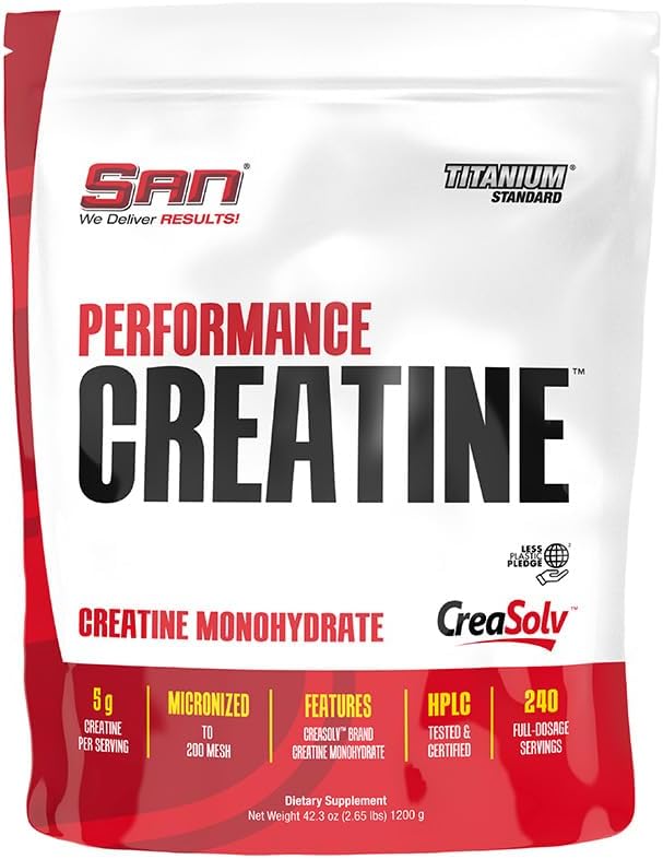 SAN Performance Creatine 1200g - Supports Muscle Growth and Athletic Performance, 240 Servings
