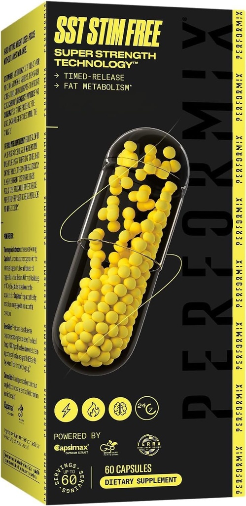 PERFORMIX SST SST Free Super Power Technology - Non-Stimulant, Timed- Relour Energy Booster - L-Carnitine & Ashwagandha - Pra Workout Suplemen, Fitness Goals for Men & Women - 60 Capsules