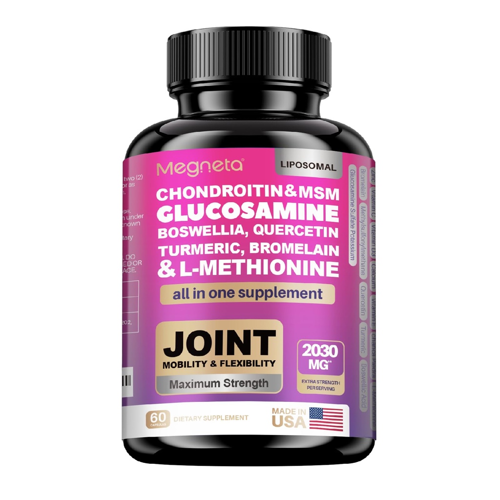 19- in- 1 Joint Dukung Kapsules Glucosamin Chondroitin Turmeric Masm Boswellia - Joint Support for Bones, Back, Knee, Hands Joint Health