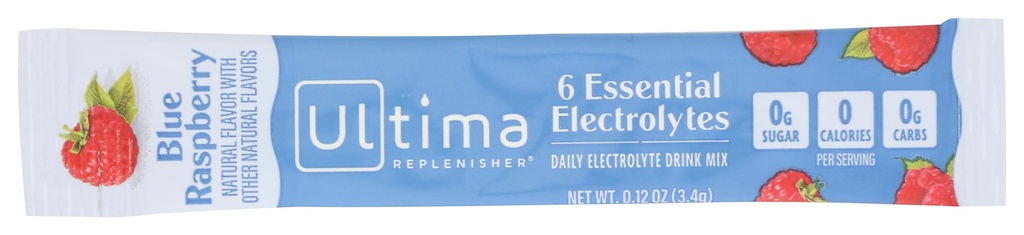 Ultima Replenisher Blue Raspberry Electrolite Minum Mix Single, 0.12 Oz