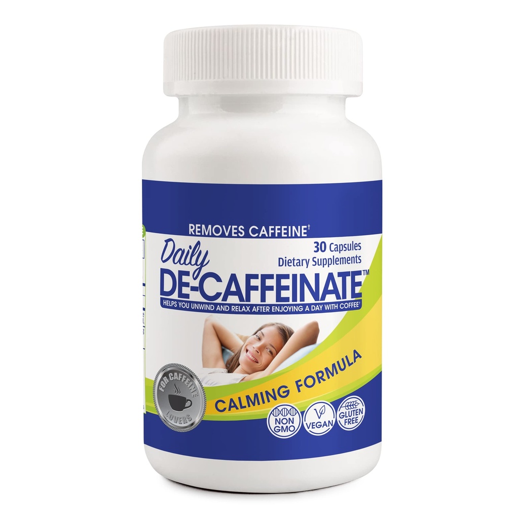 Daily De-Caffeinate: Advanced Caffeine Eliminator Suplement - Natural Acting Non-Addictive Formula Yang Mendukung Relaxation dan Deep, Retreat Sleep