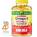 Omega-3 dari Fish Oil Heart General & Brain Health Dietary Suffels, 1000 mg, 120 Count Bundle dengan 45 Diabetes Decoded