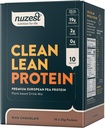 Nuzest - Pea Protein Powder - Clean Lean Protein, Premium Vegan Plant Based Protein Powder, Dairy Free, Gluten Free, GMO Free, Protein Shake, Rich Chocolate, 0.9 oz, (Paket 10)