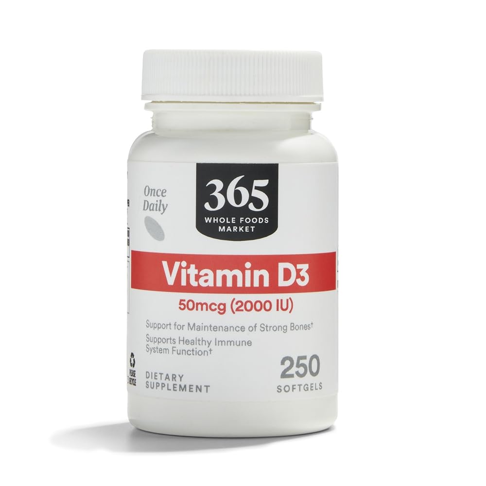 365 oleh Whole Foods Market, Vitamin D3 2000 IU, 250 ct