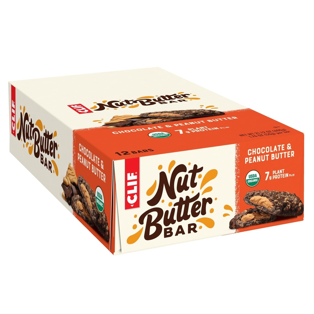 Clif Bar - Nut Butter Bar - Organic Snack Bars - Chocolate Peanut Butter - Organic