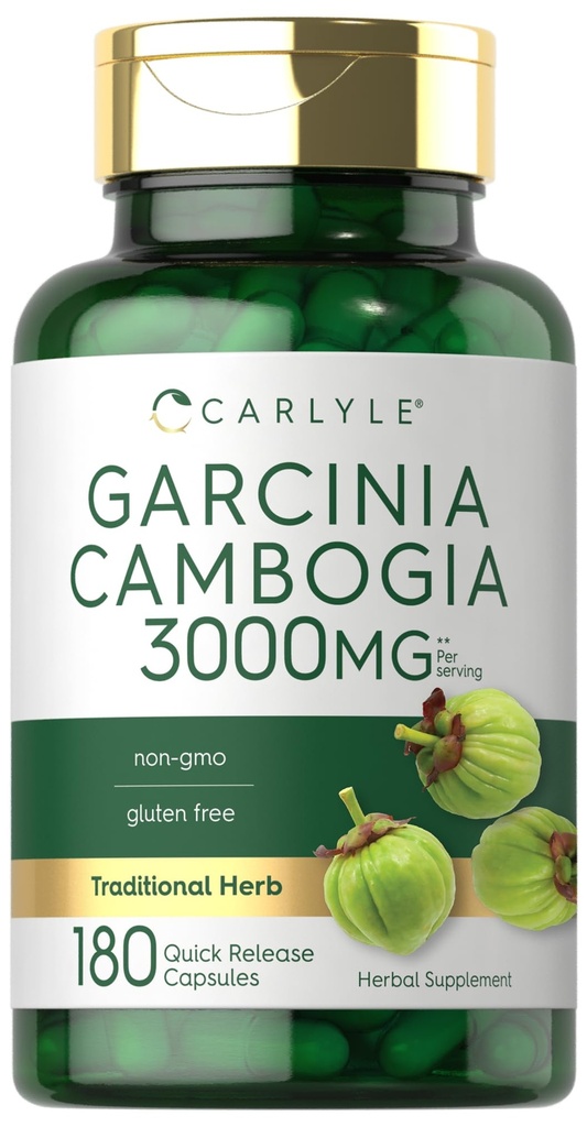 Carlyle Garcinia Cambogia Extract 124; 3000mg 124; 180 Capsules 14; Non- GMO, Gluten Free Suplemen
