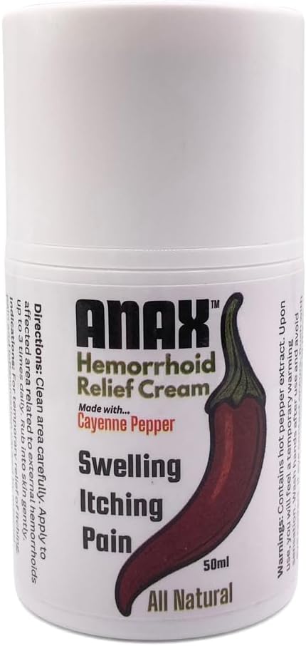 Anax Natural Hot Pepper Cream helping Anal Itching, Pain and Inflammation Related to Hebrihoids