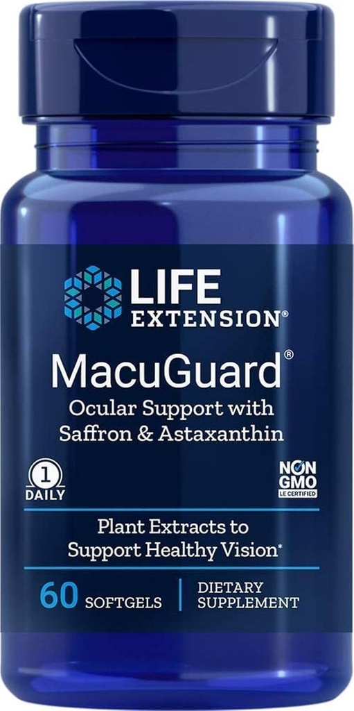 Ekstensi Hidup Macuguard Dukungan Okular Plus Astaxanthin, 60 softgels