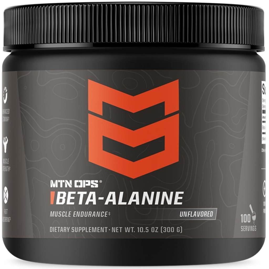 MTN OPS Beta Alanine Powder Pre Workout for Muscle Endurance & Power, 3g dari Beta Alanine per Serving, Unflasheted 100 Servings