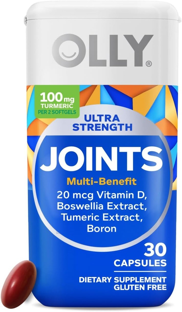 OLLY Ultra Bersama Softgels, Boswellic Extract, Turmeric, Vitamin D, Boron, 30 Day Suppply - 30ct
