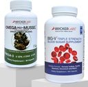 Bricker Labs Gabungan Komfort dan Sugar Saldo 124; Omega Cyclo Mussel untuk Kesehatan Gabungan + Big- V Tiga Kekuatan Vanadyl untuk Dukungan Gula Darah