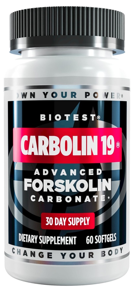 Biotest Carbolin 19 - Longer-Lasting Forskolin untuk Los & Metabolic Performance, * 30 Servis - 60 Softgels