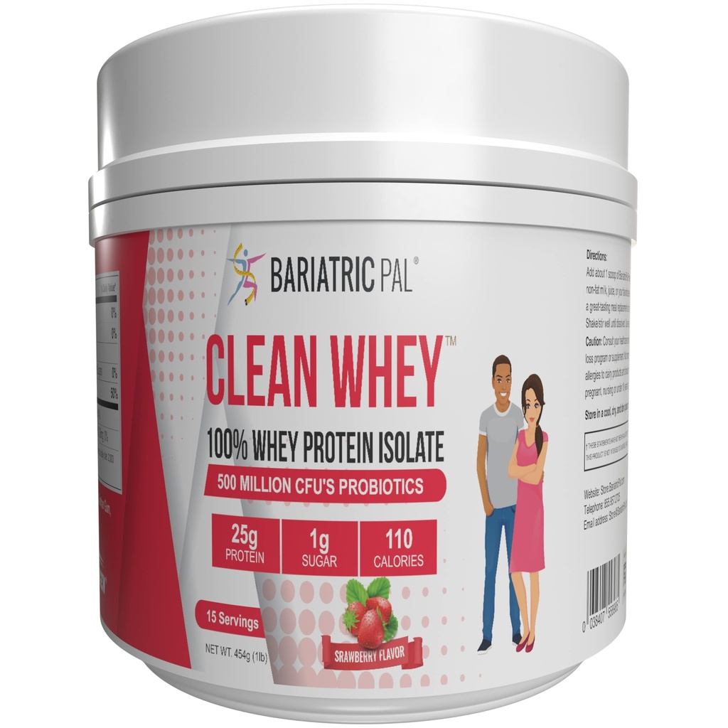 BareatricPal Clean Whey Protein (25g) dengan Program- Strawberry (15 Pelayan)