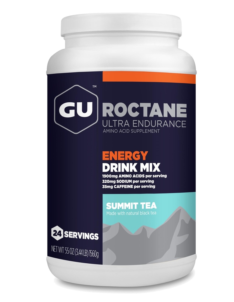 GU Energy Roctane Ultra Endurance Energy Drink Mix, Vegan, Gluten- Free Kosher, 35mg Caffeine, dan Dairy- Free N-the Go Energy untuk Workout, 3.44- Pound Jar, Summit Tea