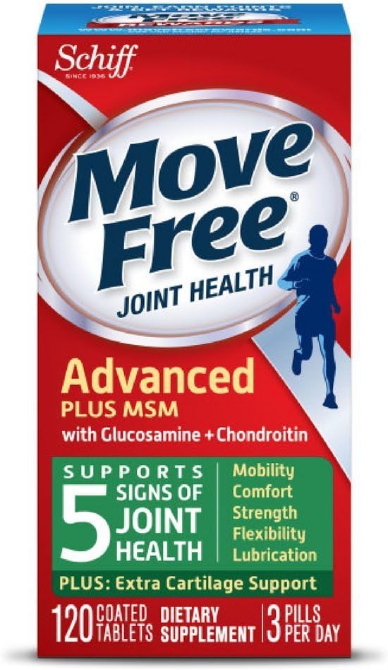 Pindah Free Advanced Plus MSM, 120 tablet - gabungan Suplemen Kesehatan dengan Glucosamin dan Chondroitin (Paket 12)