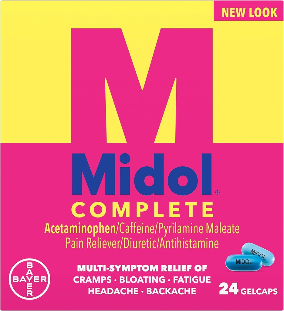 Midol Menstural Lengkap, Gelcaps, 24 ct