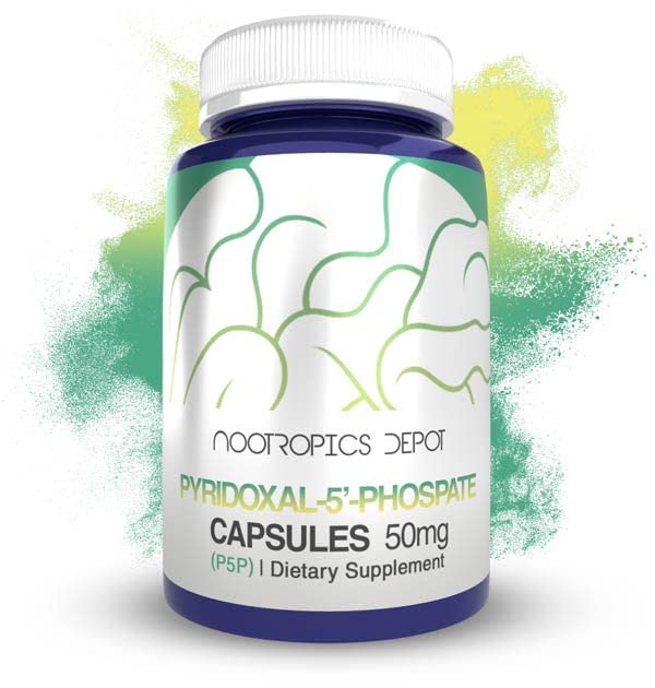 Pyridoxal -5 '- Fosfat Kapsul (P5P) 124; 50mg 124; Formasi Aktif Vitamin B6 126; 365 Count 124; Nootropics Depot