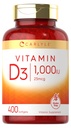 Carlyle Vitamin D3 10000LU 124; 400 Softgeels 124; Potency Tinggi 124; Non- GMO & Gluten Free Suplemen