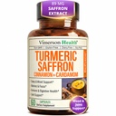Suplemen Saffron - 89mg Saffron Extract dan 10000mg Tumeric Blend - Turmeric Suplemen dengan Cinnamon Ceylon dan Cardamom untuk Mood, Memori & Eye Kesehatan - Persediaan Bersama untuk Perempuan & Pria - 60 Cacah