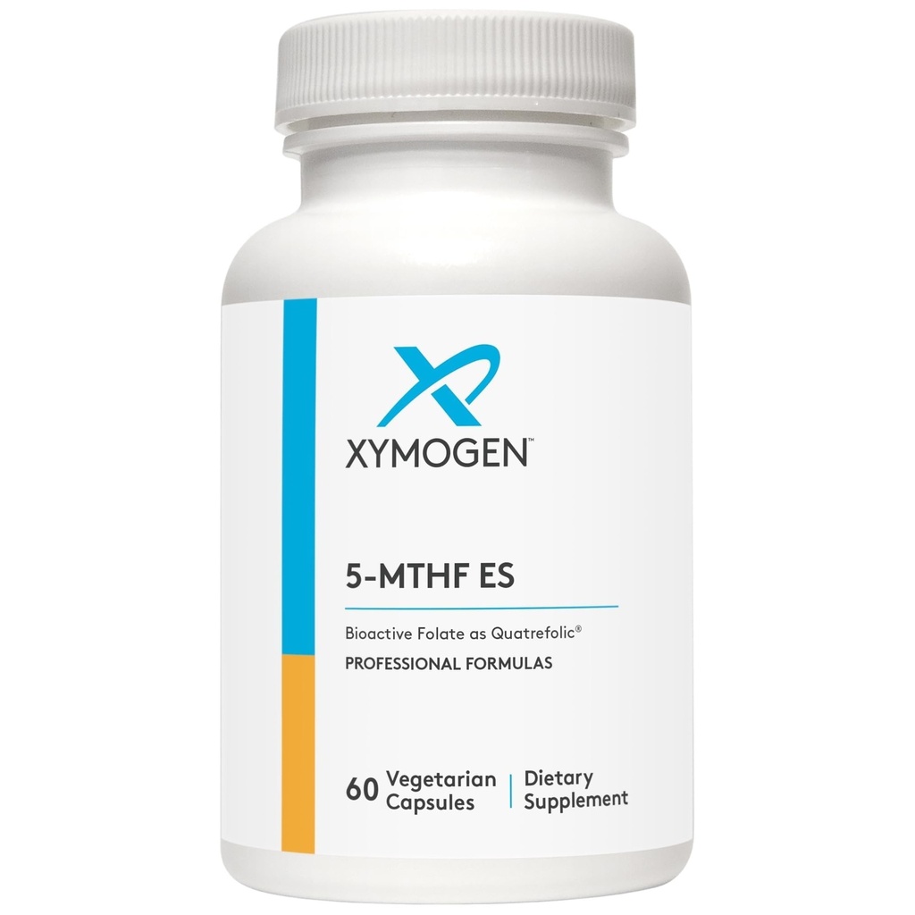 XYMOGEN 5- MTHF - 17.000 mcg DFE - Pengaruh Bioactive sebagai Quatrefolic - Mood, Cardiovascular + Methylation Dukung - Vitamin B Methyl Foundering sebagai L Methellfolat (60 Capsules)