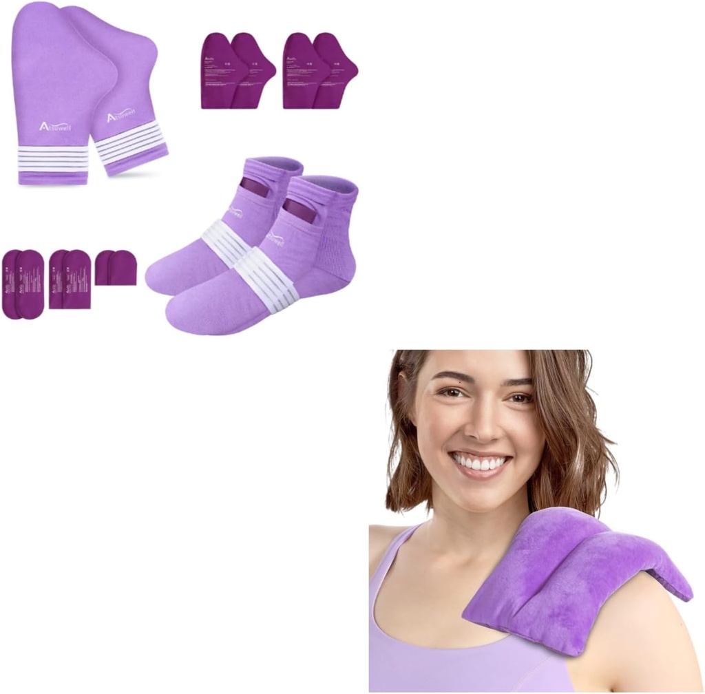 Atsuwell Chemotherapy Must Haves for Women and Men & 6 x 11 Heating Pad Microwable for Cramps, Neck and Shoulders