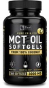 Kapsul MCT Oil murni (360 Softgeels 124; 3000mg) 4 Bulan Pasokan Keto Pills w Unfure Coconut - C10 & C8 Otak Fuel, Energi, Octane Ketosis