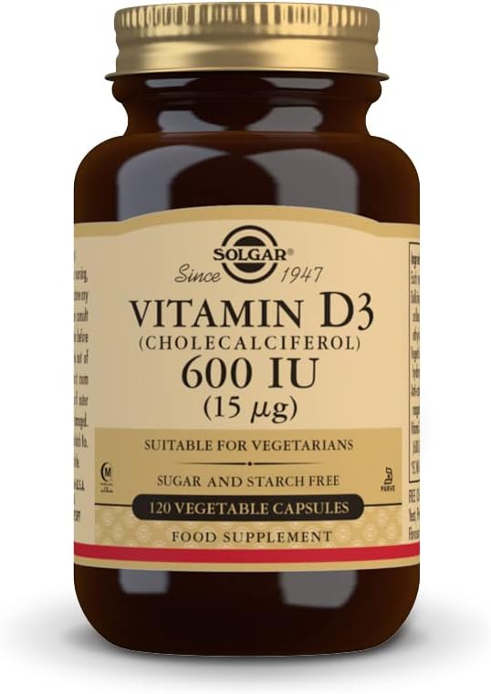 Solgar Vitamin D3 (Cholecalferol) 15 mcg (600 IU), 120 Vegetable Capsules - membantu mempertahankan Healthy Bones & Teeth - Imune Dukungan - Non-GMO, Gluten Free, Dairy Free, Kosher, Halal - 120
