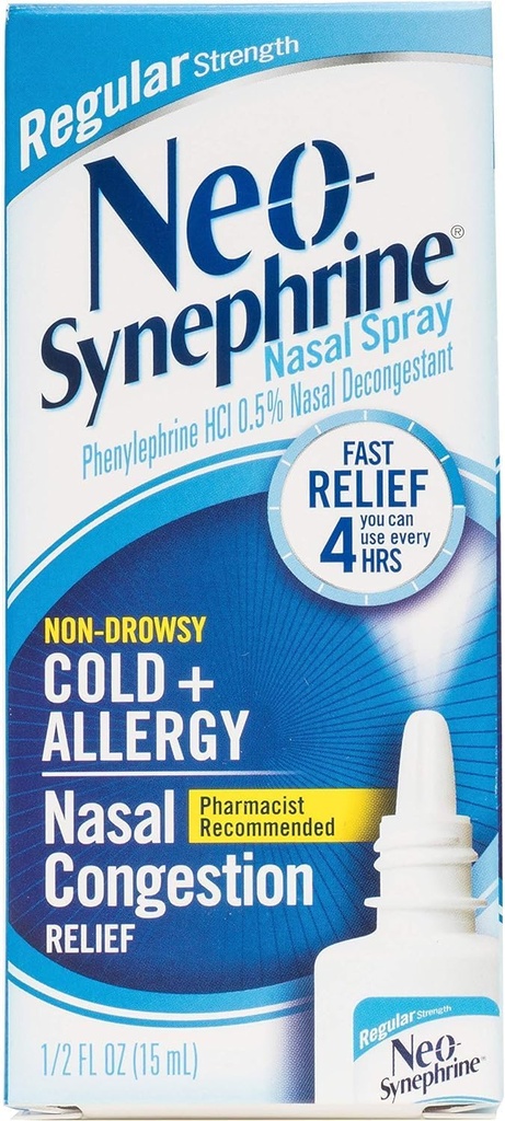 Neo- Synefrin Nasal Decongestant Semprot Reguler Kekuatan 0.50 oz (Pack Of 3)
