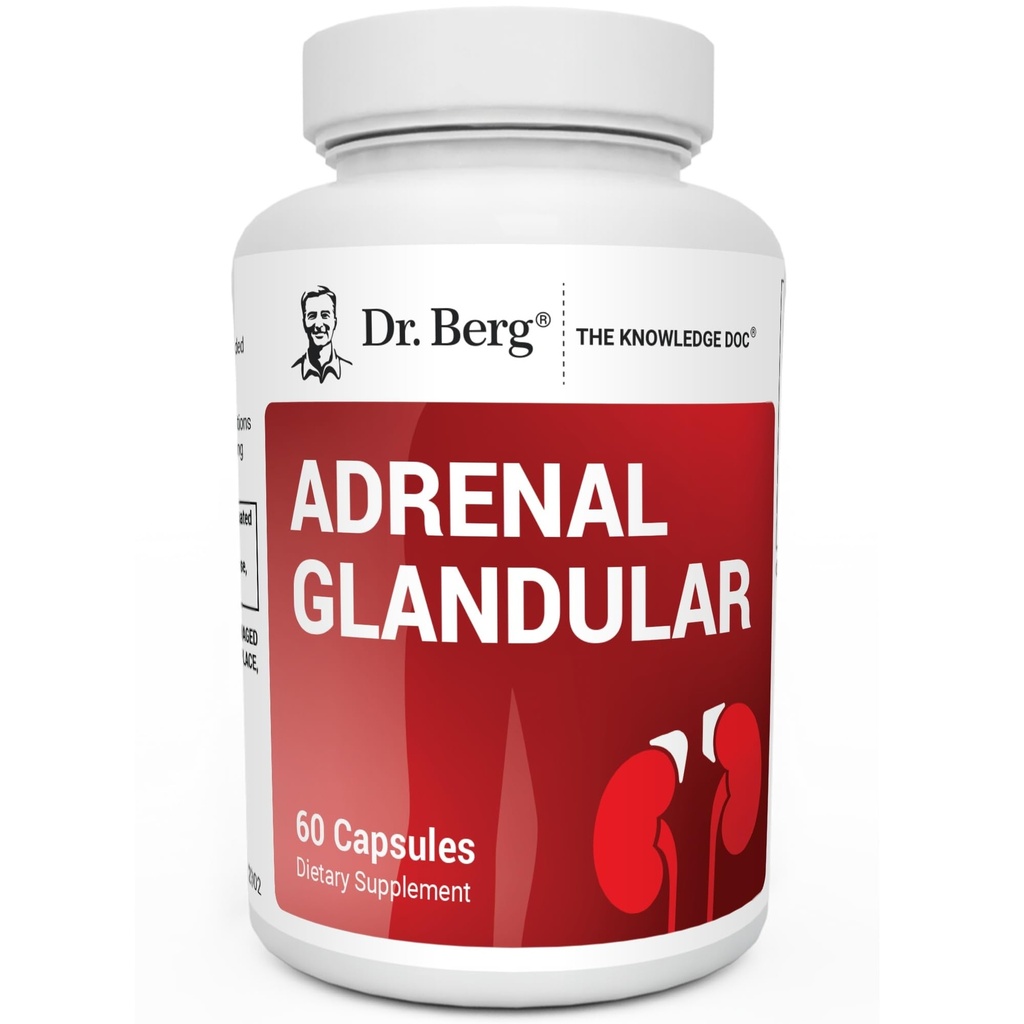 Dr. Berg Adrenal Glandular - Hormone Balance Formula Yang Mendukung Fungsi Adrenal Sehat - Tambahan Dukungan Adrenal - 60 Kapsul