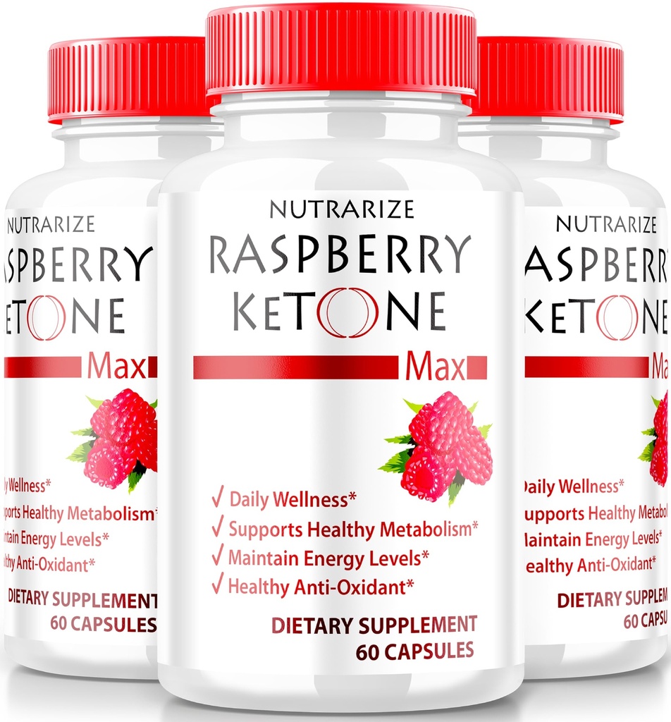 (3 Paket) Raspberry Ketone Capsules, Resmi Raspberry Ketone For Weight Loss, All- Natural Keto Formula untuk Membuka Tubuh Anda dan Fitness Goals, RaspberryKeton Tambahan 1200 MG, Review (180 Capsules)