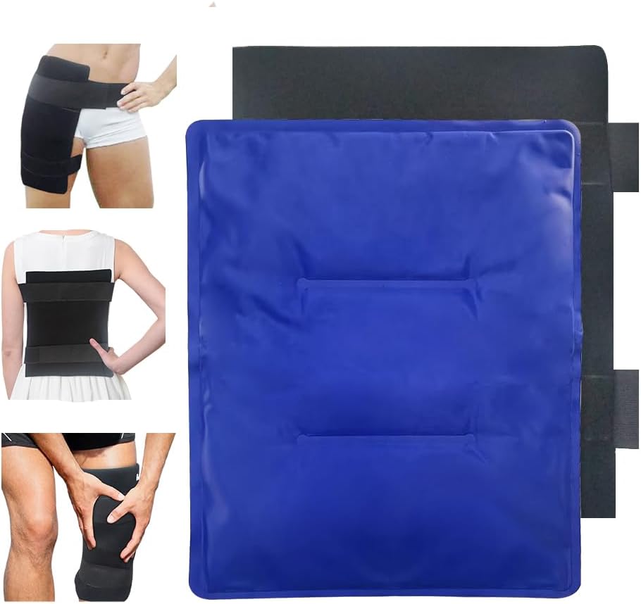 Lempeng Es Fleksibel Gel Soft Fleksible untuk Injuries - Mengaktifkan ulang Freezer Cold Pack, Hot Compress Therapy Cooling Gel untuk Shoulder, Hip, Lupe, Leg, Injury, Sweises, Bruises, Operasi - 11 "x 14"