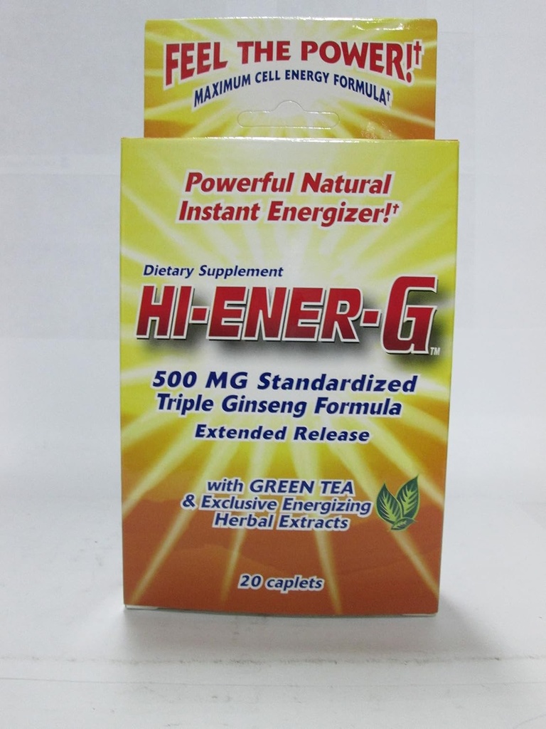Windmill Health Product Hi- Ener- G Triple Ginseng Tambahan Caplet, 500 mg, 20- Count Paket (Paket 3)