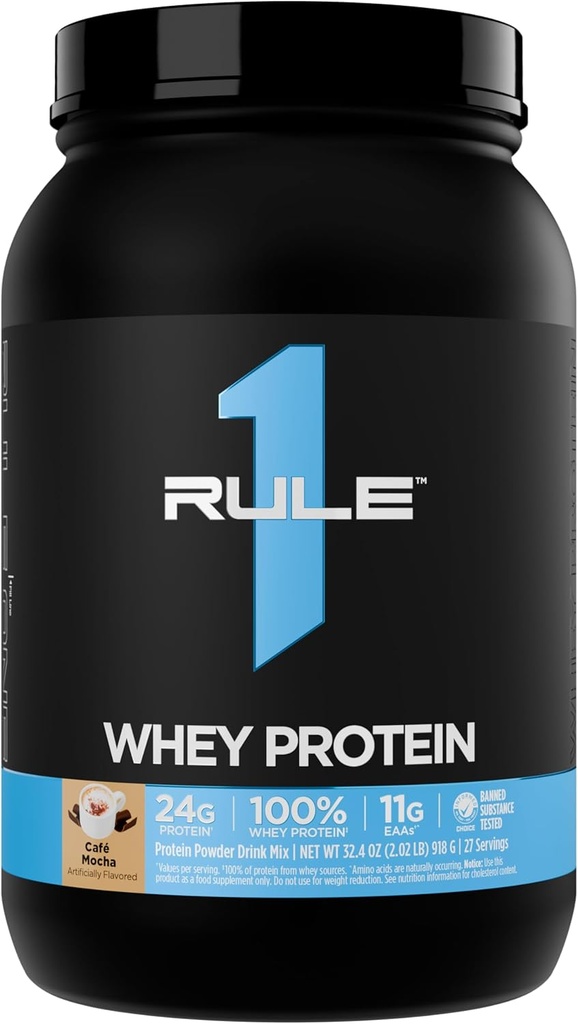 Aturan 1 Whey Protein - 24g Fasting Protein dari All- Whoy Sumber dengan Alami Occurring EAS untuk Pemulihan Kerja atau Kapanpun Gunakan (2 Pounds *, Café Mocha)