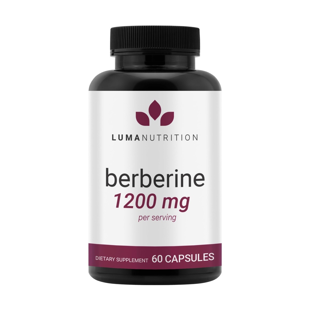 Luma Nutrition Berberine Suplement - Berberine HCL 1200mg Per Serving - Vegan, Gluten Free, Non-GMO - 60 Capsules