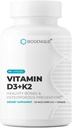 Vitamin D3 + K2, alphals Vitamin d3 25 mcg 1000 I.U. dan Vitamin k2 sebagai MK-7 120 mcg - Promotes Heart, Bone & Teeth Health - 90 Alam Dibuat Kapsul - Non-GMO